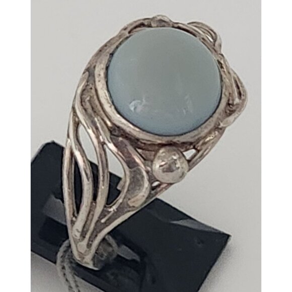 Ring Blue Chaladony Size 11 Silver 6.3 gr Jerry Fran Harr 25 mm 10 mm Stone - Picture 10 of 15